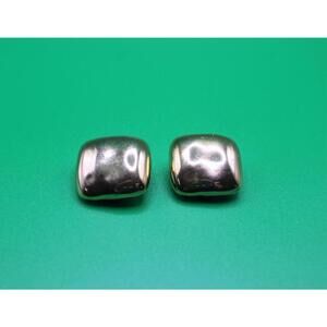 Vintage 1980s Signed Norma Jean NJ Bold Gold-Tone Clip On Earrings